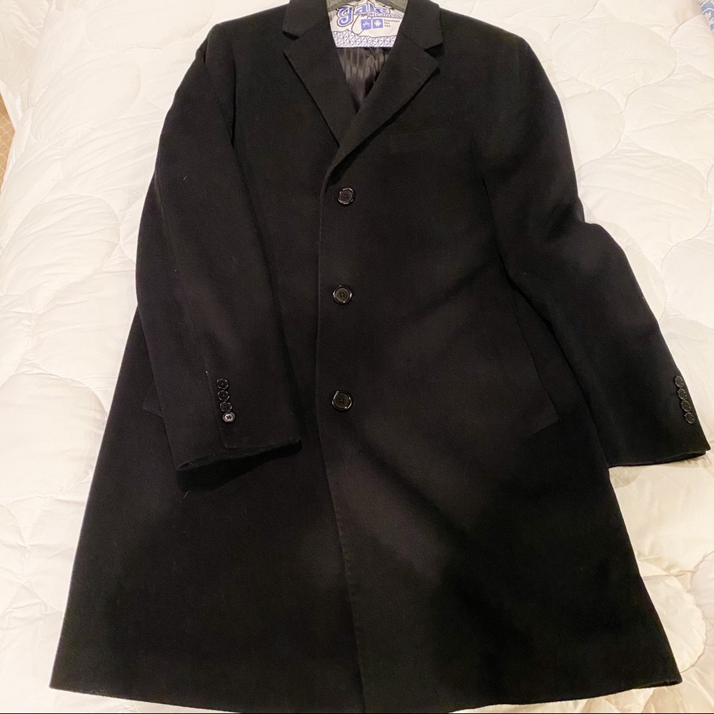 EUC Sz42 SOFT, GORGEOUS Black Wool Overcoat